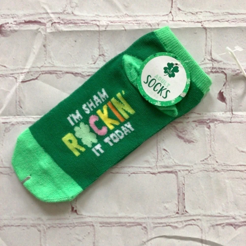 I’m Sham Rockin’ It Today Green No Show Socks - NWT